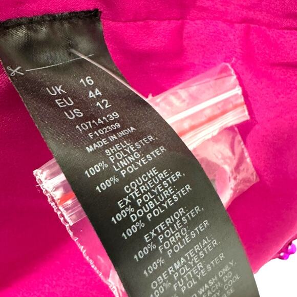 ASOS Edition Sequin Mini Wrap Dress Pink Women’s Size 12 - Picture 9 of 12